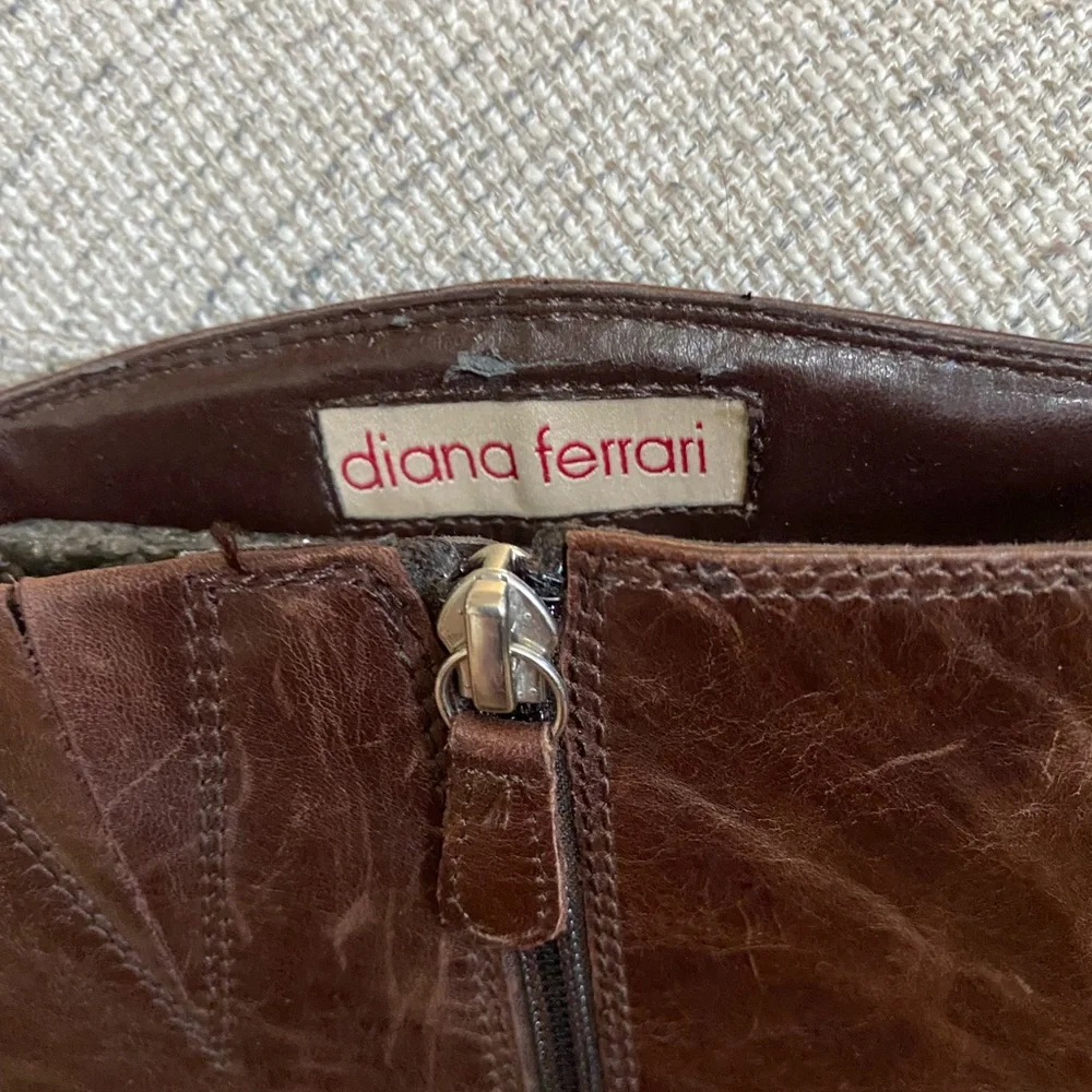 Diana Ferrari high knee brown boots size 8 - Picture 6 of 7